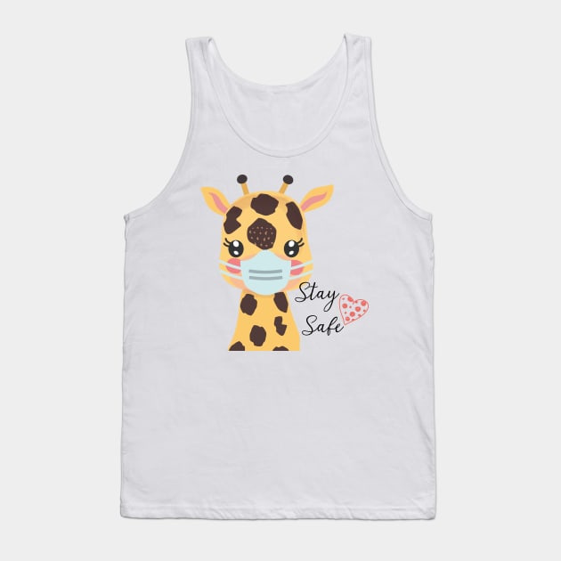 Stay Safe, Giraffe Tank Top by Royal7Arts